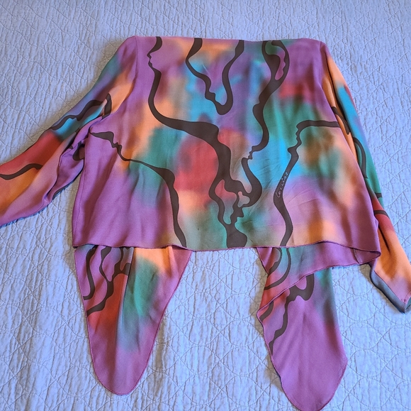 Gorgeous Wearable Art Stylized Open Front Kimono Jacket By Louise Blumberg ♥️ ✨️ - Picture 10 of 16